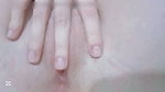 her white and clean pussy masturbating with her fingers inside it until she moans