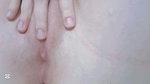 her white and clean pussy masturbating with her fingers inside it until she moans