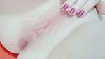 Her pussy turns pink like her nails when she puts two fingers inside