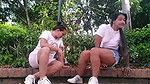 He managed to conquer a stranger in a park and ended up practicing oral to her in public