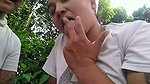 He managed to conquer a stranger in a park and ended up practicing oral to her in public