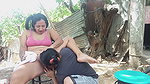 Having fun with our pussies outdoors