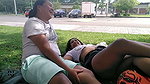 having fun in the park