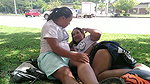 having fun in the park