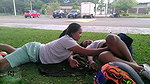 having fun in the park