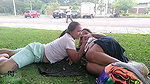 having fun in the park