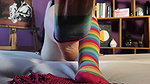 Giving my pale hot girlfriend a feet massage while I tied her up – Nawashi Black