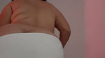 girl dances after shower