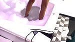 fucking skinny black in bathroom of a cheap hotel, sucks and I cum fast from the hot of her pussy
