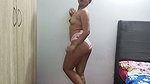 Erotic dance of an 18-year-old girl in her pink panties