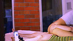 Cute stepdad and stepsister’s friend in the city apartment