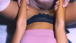 Cute stepdad and stepsister’s friend in her bachelor apartment