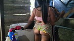 Couple of peasant girls get playful with their bodies