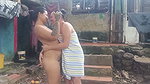 Couple of peasant girls enjoying lesbian sex