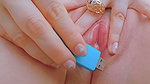 connecting her pink pussy in class