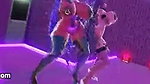 Girls nude dance. 3d animation