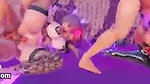 Girls nude dance. 3d animation