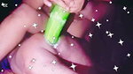 Girl friend fucked her boy friends by Big cucumber
