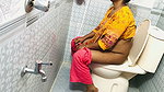 Bangladeshi Stepmother was going to toilet and she didn’t Close the door,