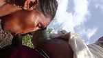 Indian Old Man Enjoying With 2 Aunty Outdoor 3