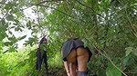 I walk around the farm and fuck my girlfriend the ass