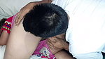 I suck stepsister’s delicious pussy while she’s looking for something in the living room