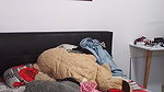 I squat my pussy passionately with giant vibrator