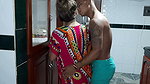 I love how stepsister sucks my cock in the kitchen