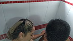 I like how my stepsister sucks my cock in the shower