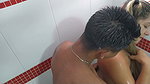 I like how my stepsister sucks my cock in the shower