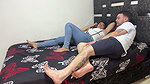 I invite my stepmother’s slut to my bed while we watch a scary movie, I take the opportunity to touch her delicious pussy and put my big cock in her