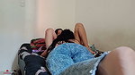 I find my horny stepsister masturbating and we end up scissoring very horny