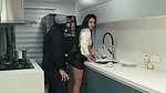 I enter a millionaire’s house and fuck her in the kitchen