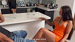 I cheat on my step-sister with her boyfriend BBC and she catches us fucking in the kitchen! Lorena Doll, Valeria Lopez