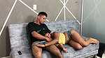 I’M IN THE LIVING ROOM WATCHING TV AND MY HORNY STEPSISTER COMES TO WARM ME UP WITH A BLOWJOB AND FUCK ME