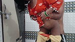 Hot Desi Messy Blowjob & Standing Dogy Style Sex Orange Dress