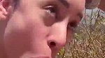 Draining her mans cum during hiking trip 1