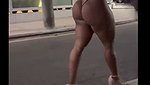 Walking at night flashing her ass 1
