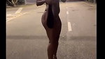 Walking at night flashing her ass 1