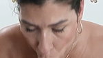 Mature slut rides like a slut, sucks her dildo and puts it in her wet pussy