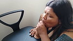 LOOK AT THIS RICH BBW WITH HIS DILDO IN HIS MOUTH , he makes a blowjob with a deep throat – hot Latina makes oral sex to