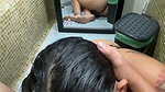 Lesbian girl walks into the bathroom and sucks me