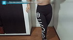 Latina teen tries on sweatpants