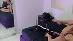 Latina opens her legs to let a sex machine fuck her wet pussy until she has a dirty orgasm