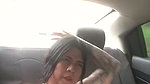 Latin slut calls her husband when he is masturbating in uber