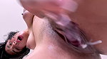 Kitty uses her toy to make a lot cum and puts it in your mouth