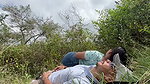 Intense passion on the top of the mountain Real pleasure in the open air