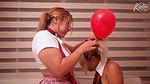 Inflating with balloons and rubbing to excite you like never before. Kylei Ellish and Ann Rides