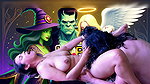 INCREDIBLE HALLOWEEN SEX WITH ADAMANDEVE AND LUPO