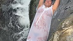 desi chubby bengali girl wet breast,nipple and pussy in white dress 1